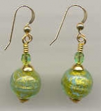 Aqua Cracked Gold Earrings